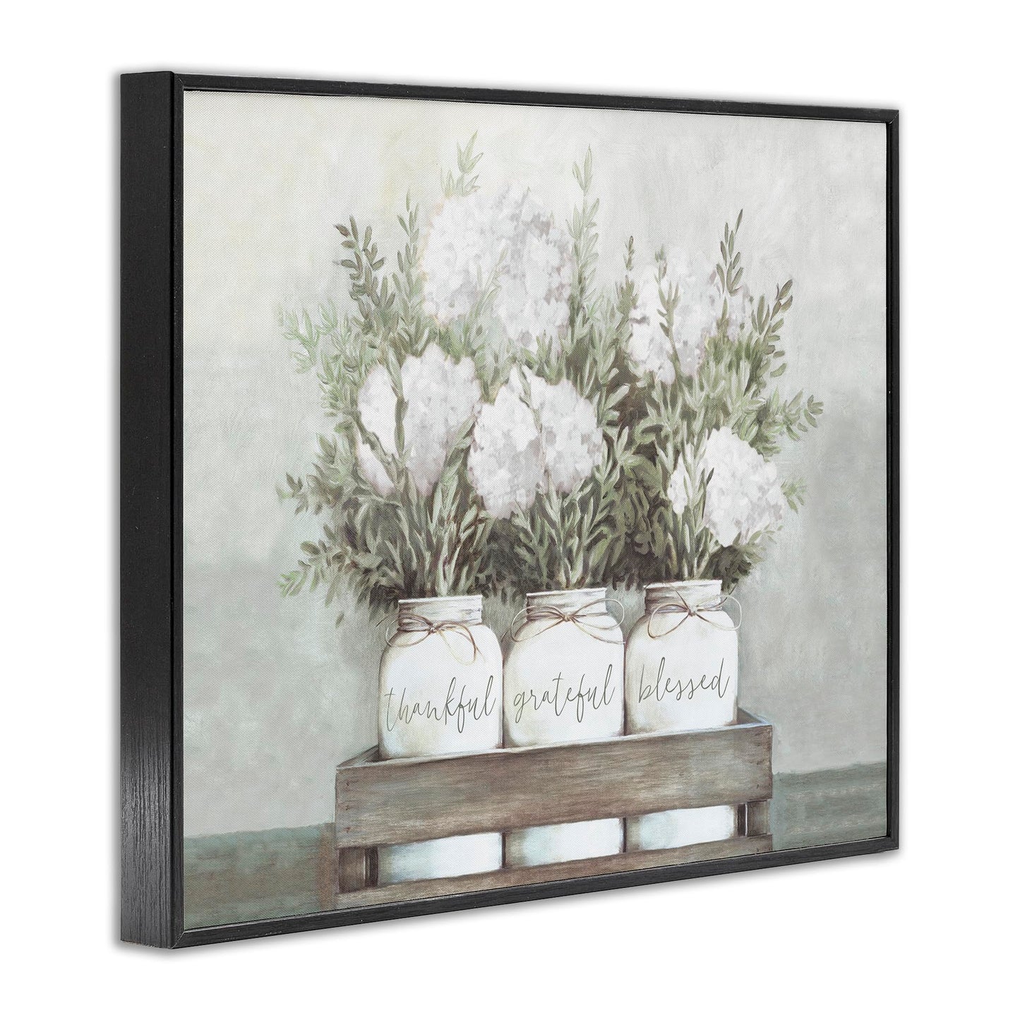 Stupell Industries 'Pristine Hydrangea Bouquet Sentiments', Framed Giclee Art, Black, 14 x 11 Inches, Easy to Hang and Sturdy, Made in USA, by Dogwood Portfolio