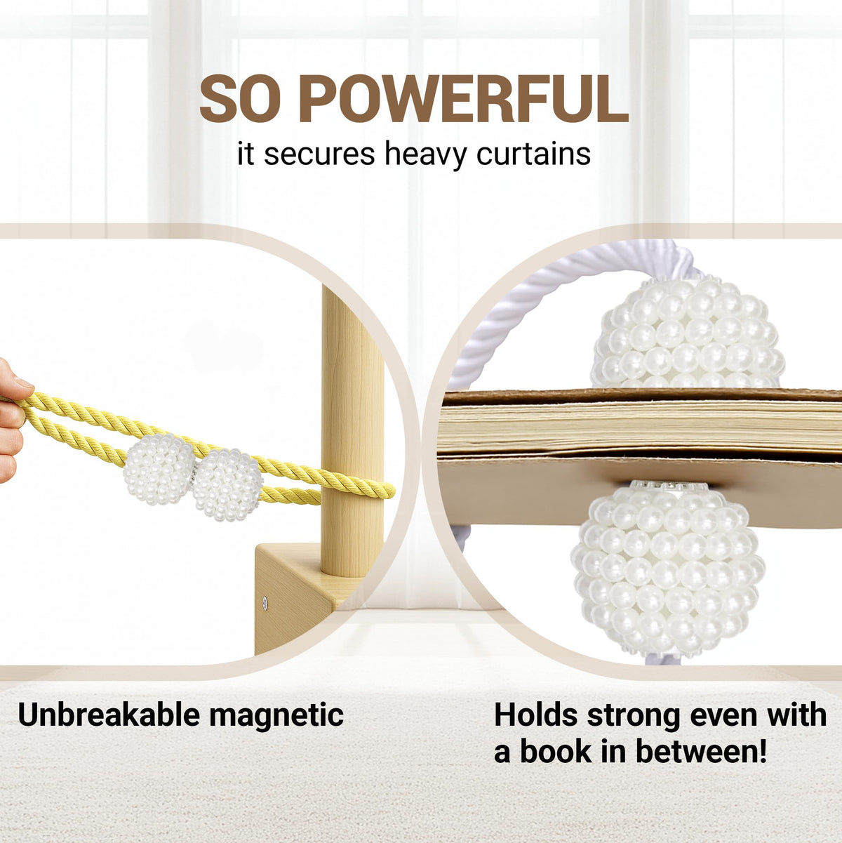 Magnetic Curtain Tiebacks Golden 2pcs (2 Count)