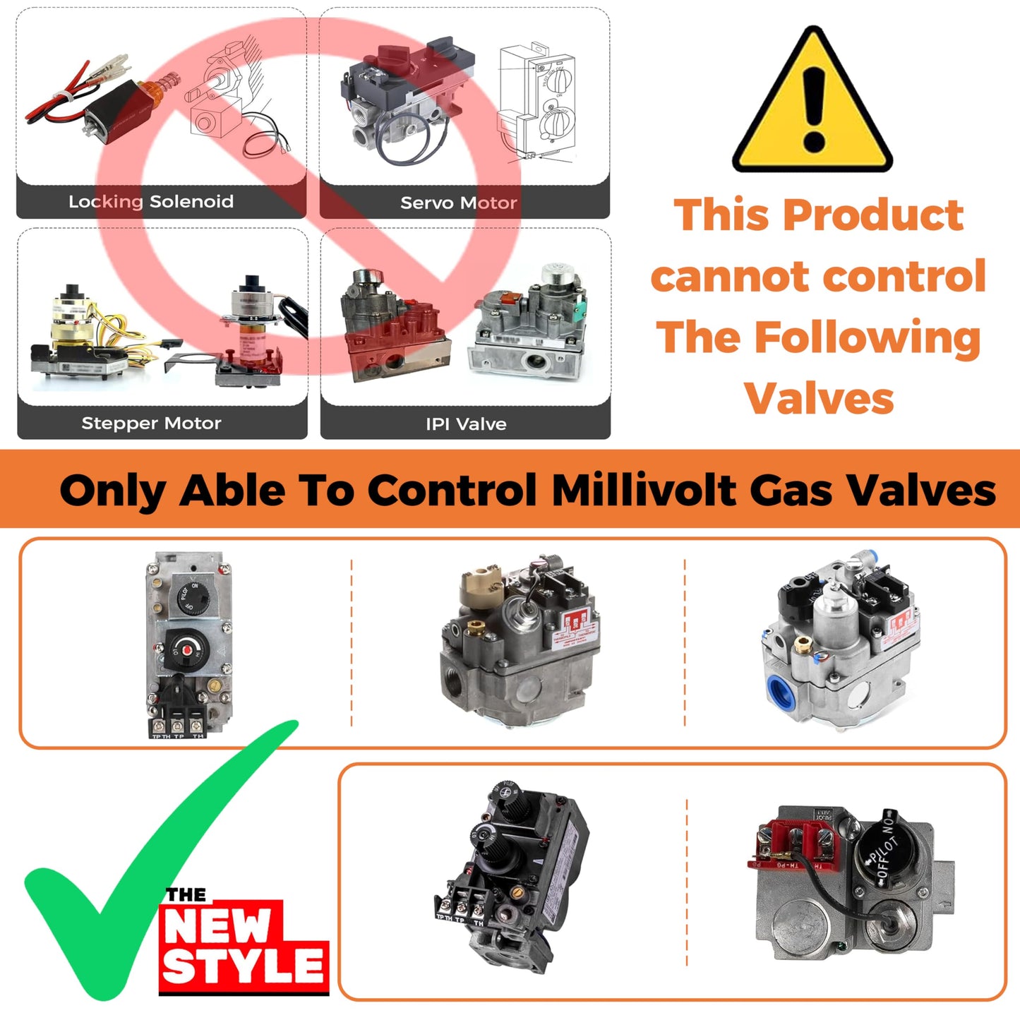 Gas Fireplace Remote Control Kit, On/Off Remote Control,for Millivolt Valve System, Replace for skytech 1420-A,1420TH-A,1001-A,1001TH-A -TX 3001,Napoleon F45,Acumen RCK-IW,and More