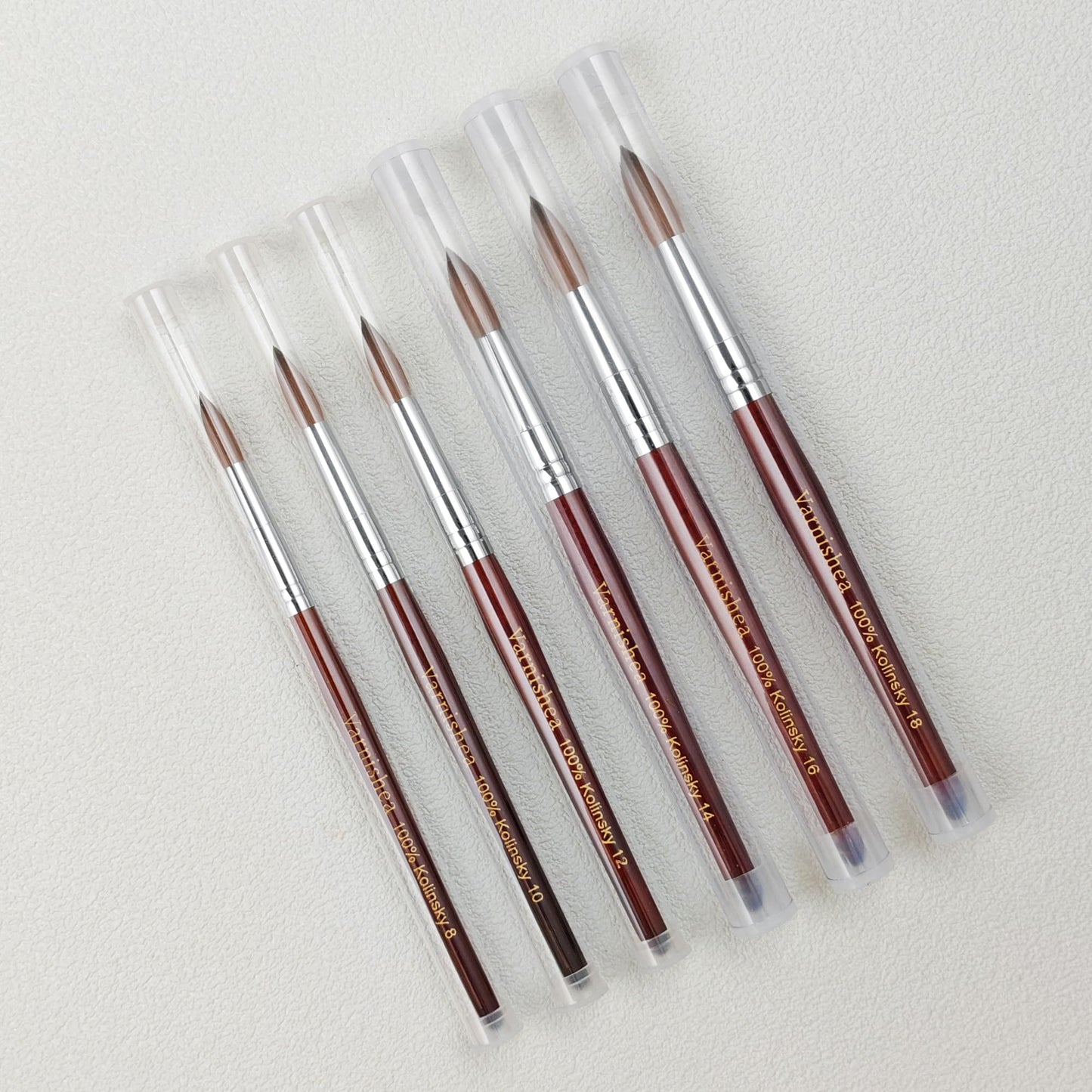 varnishea 100% Pure Kolinsky Acrylic Nail Brush Solid Wood Handle Professional Manicure Brushes for Powder Nail Acrylic Application - Salon & DIY Nail Art Essentials - Size 18, 1.0 Count