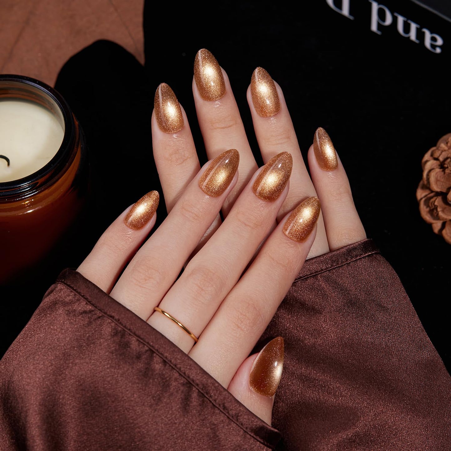 VSALON Press on Nails Almond Maillard Series - Brown Color Collection