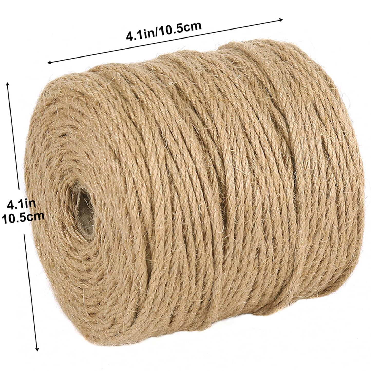 Vivifying 4mm Jute Twine, 328 Feet 4 Ply Natural Strong Brown Jute Rope for Garden Plants, Crafts, Hanging and Decoration