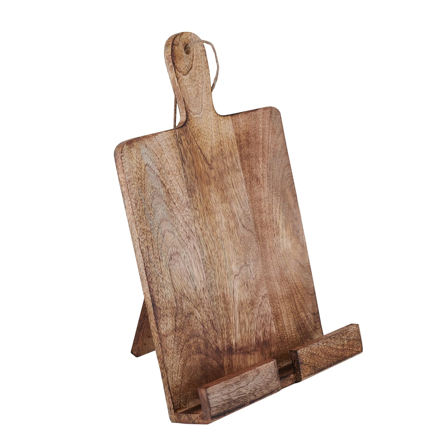 Christmas Cooking Gift Wooden Cookbook Stand Chopping Board Style Foldable Recipe Book Stand Holder Easel for Kitchen Text Book Tablet L 9.5 x B 1.5 x H 14 inches (Brown)