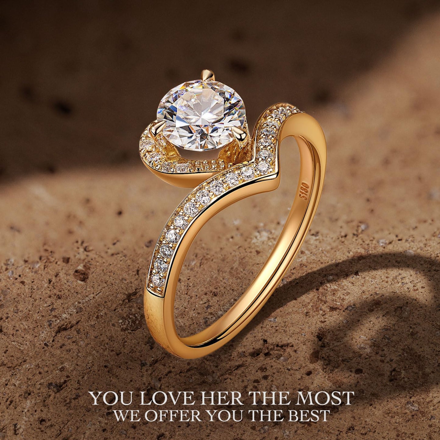 Kate Lynn Gold Rings for Women, 1CT D Color VS Clarity Lab Grown Diamond Rings, Engagement Promise Wedding Anniversary Ring