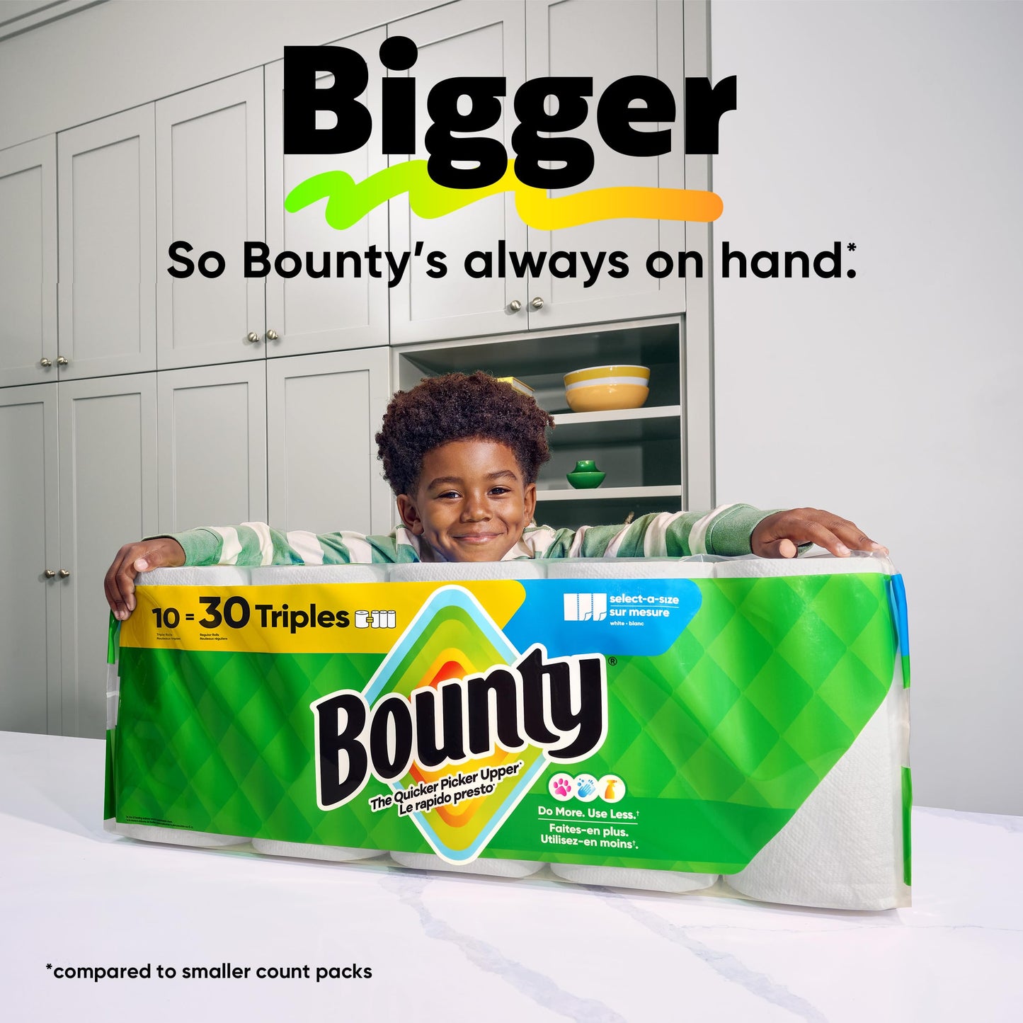 Bounty Select-A-Size Paper Towels, White, 8 Triple Rolls = 24 Regular Roll
