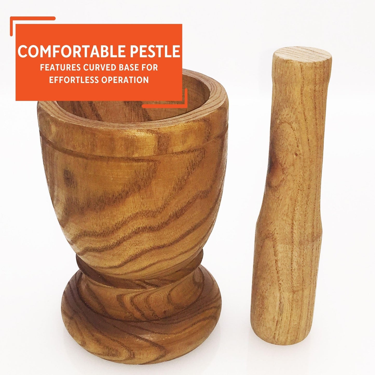 IMUSA USA LIS-005W Jumbo Mortar with Pestle, Wood