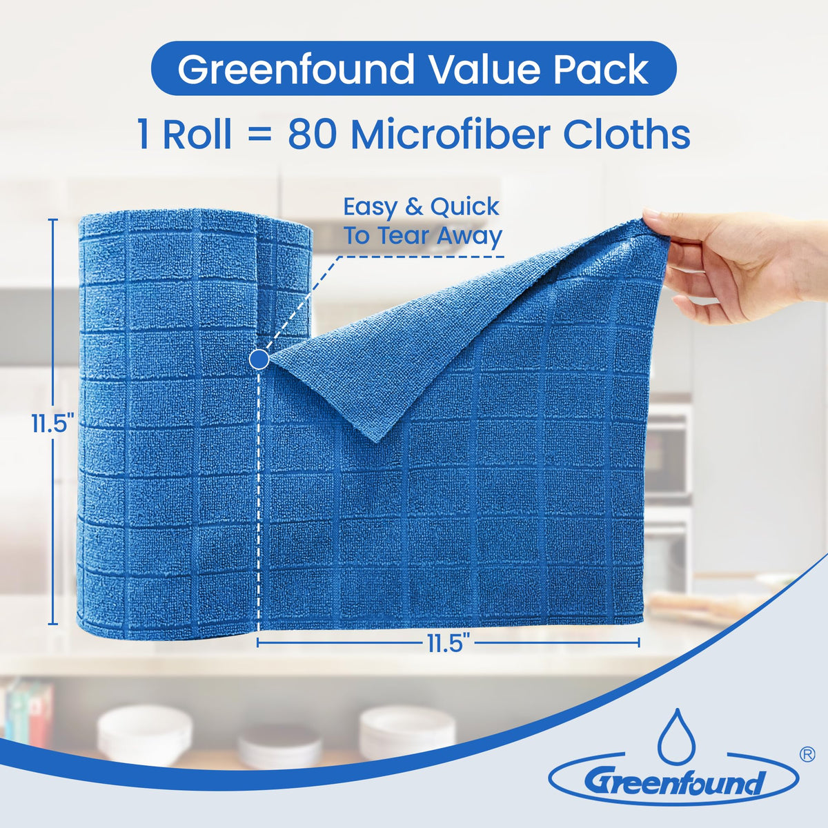 Microfiber Cleaning Cloth Roll (80 Count)