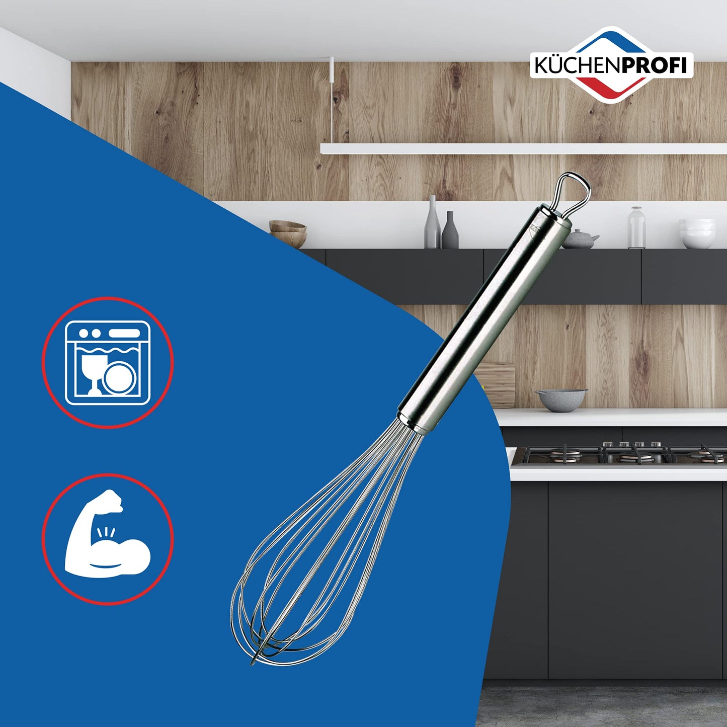 Küchenprofi Stainless Steel Whisk, Hand Whisk for Eggs, Batter, and Dough, Metal Whisk for Kitchen Use, 12 Inches