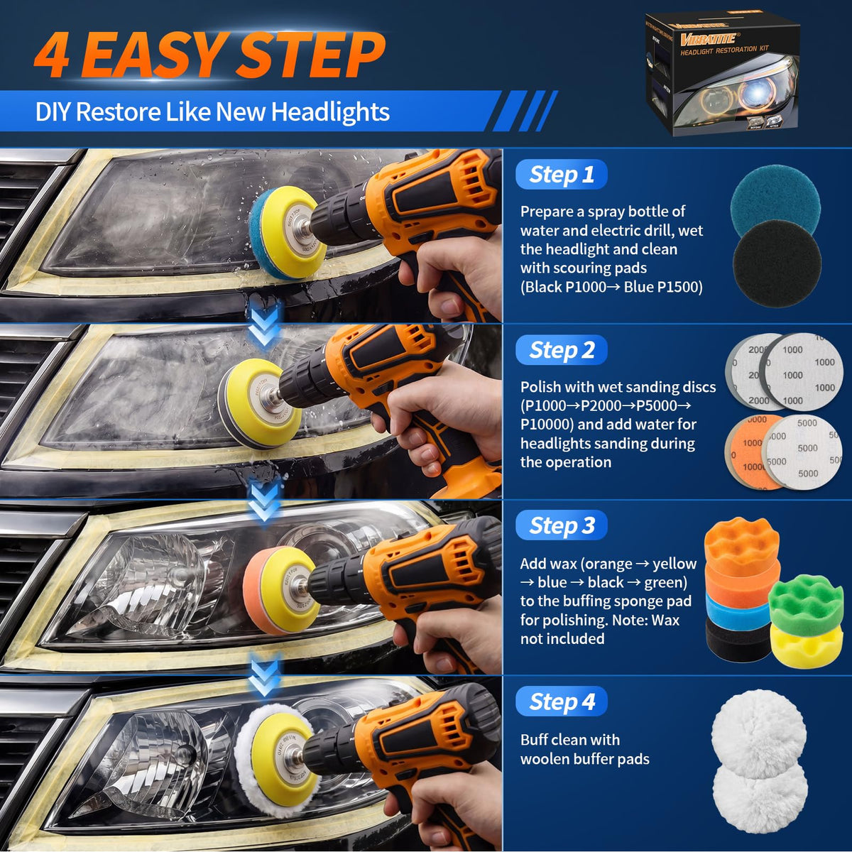 41PCS Headlight Restoration Kit
