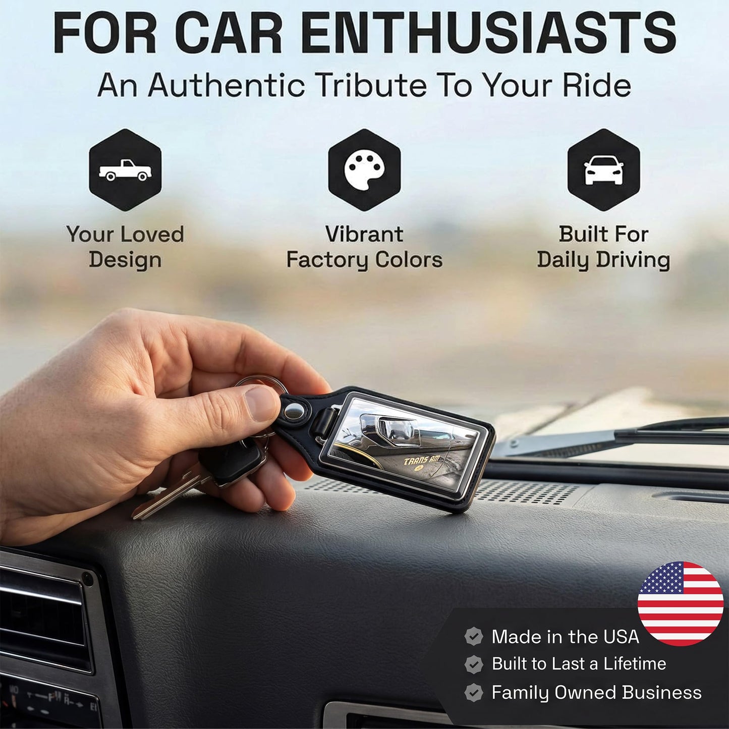 Brotherhood Car Key Chain for Trans Am Firebird - Classic Models Keychain for Men and Women Gift Key Ring ASIN