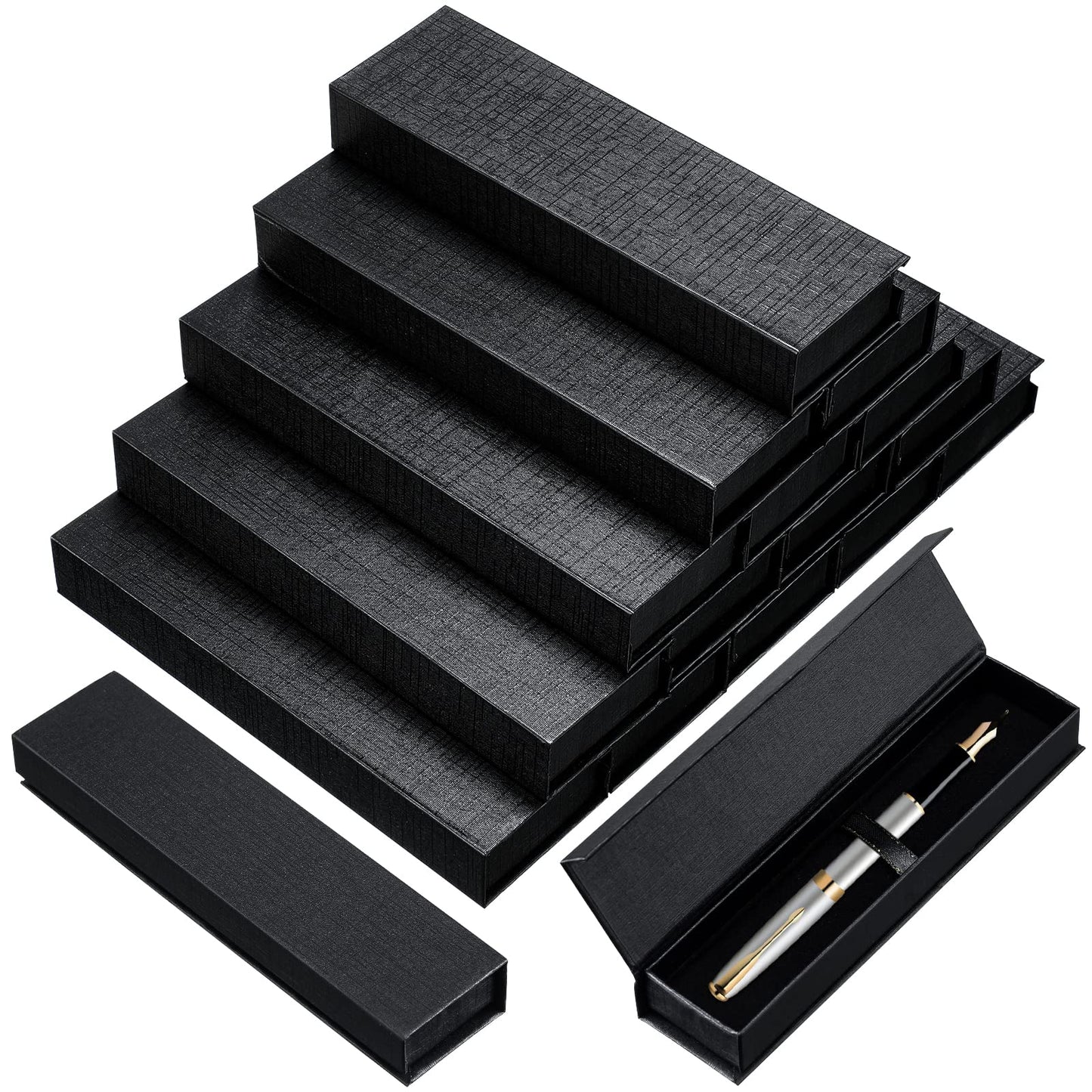 Gersoniel 18 Pcs Pen Boxes Gift Empty Black Pen Case with Cushion Cardboard Box Display Case for Jewelry Gift Birthday Souvenir Presentation Business Christmas Office Supplies