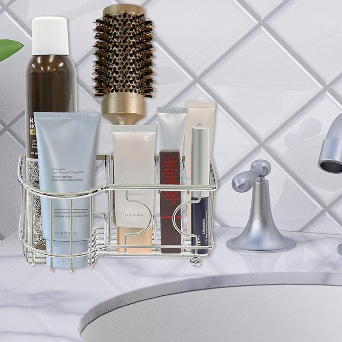 Simple Houseware Multi-Functional 6 Slots Toothbrush Holder, Chrome