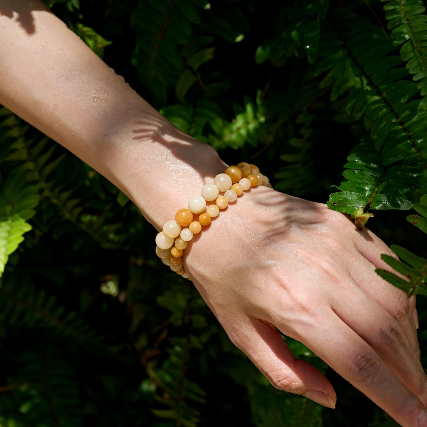 Yellow Jade-Optimism & Courage-8mm Beaded Bracelets for Women Handmade Semi Precious Natural Stone Stretch Elastic Jewelry Yoga Protection Gifts