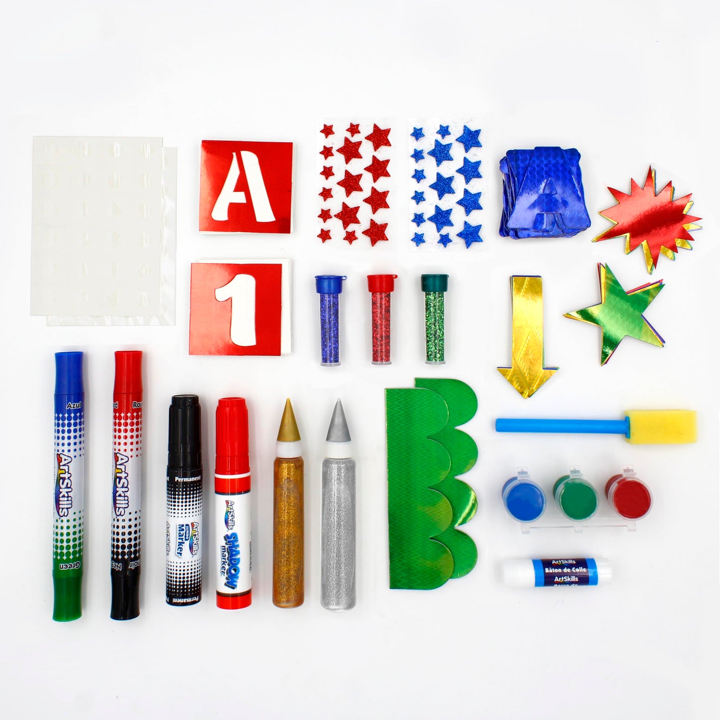 ArtSkills Poster Making Kit, Project and Crafts Science Fair Board Supplies with Markers, Stencils, Letters, Glitter, Glue and More, 274 Pieces