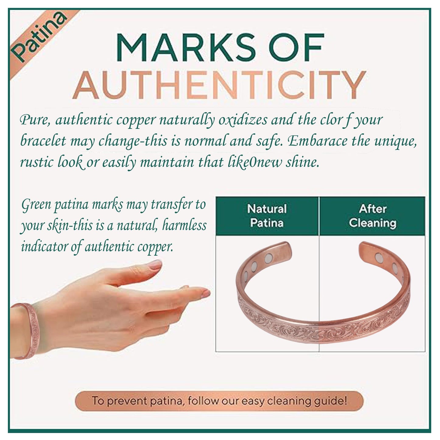 Touchstone handcrafted magnetic copper bracelet. Hand forged with solid and high gauge Tibetan style engraved cuff pure copper jewelry for women men. Elegant minimalist design.