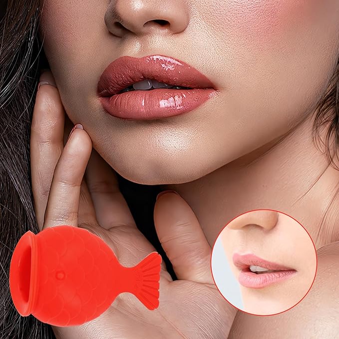 Lip Plumper Device for Fuller Lips - 1pc Cute Fish Mouth Shaped Silicone Lip Plumping Tool Sexy Lip Mouth
