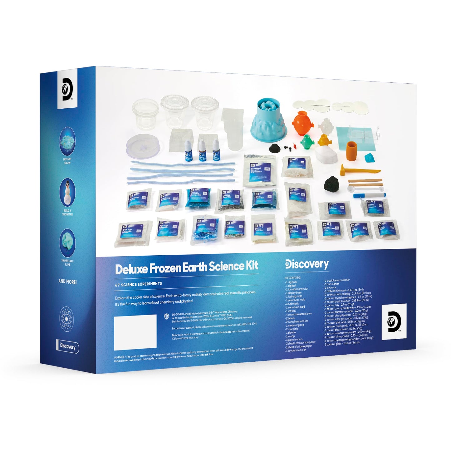 Discovery™ Frozen Earth Science Kit – 67 Experiments STEM Chemistry Lab for Kids| Grow Crystals, Make Snow & Slime, Ice Explosions & More| Educational Learning Activity Toy| DIY STEM Set Gift| Ages 8+