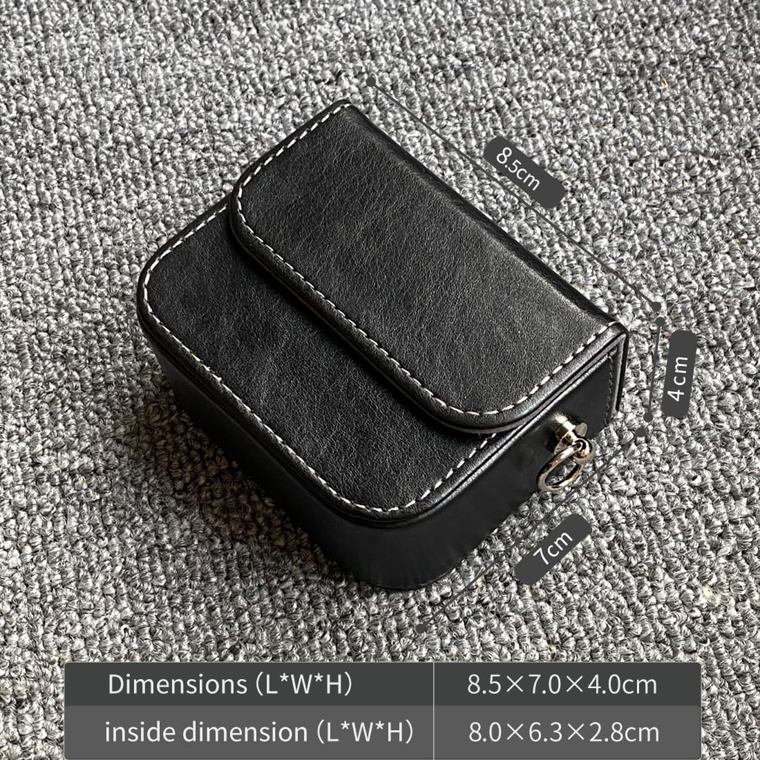 Earplug box, PU leather box for in ear headphones, portable protective case for wired headphones, storage bag for headphone accessories (black)