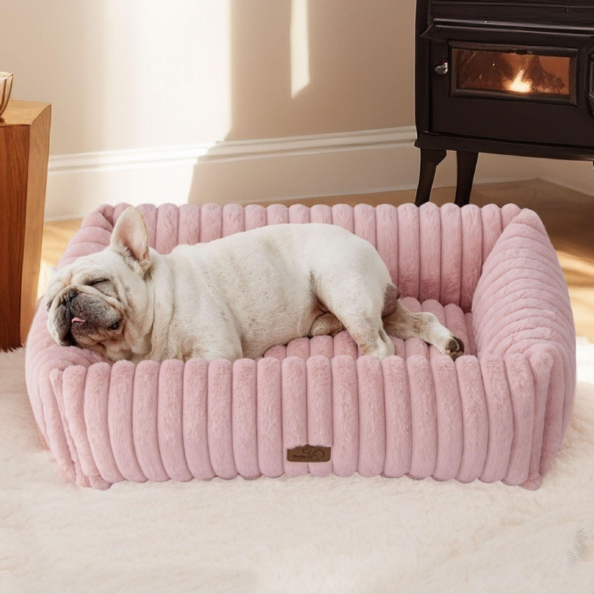 Bedsure ComfyFleece® Cute Dog Beds Large Sized Dog Washable，36in Cream