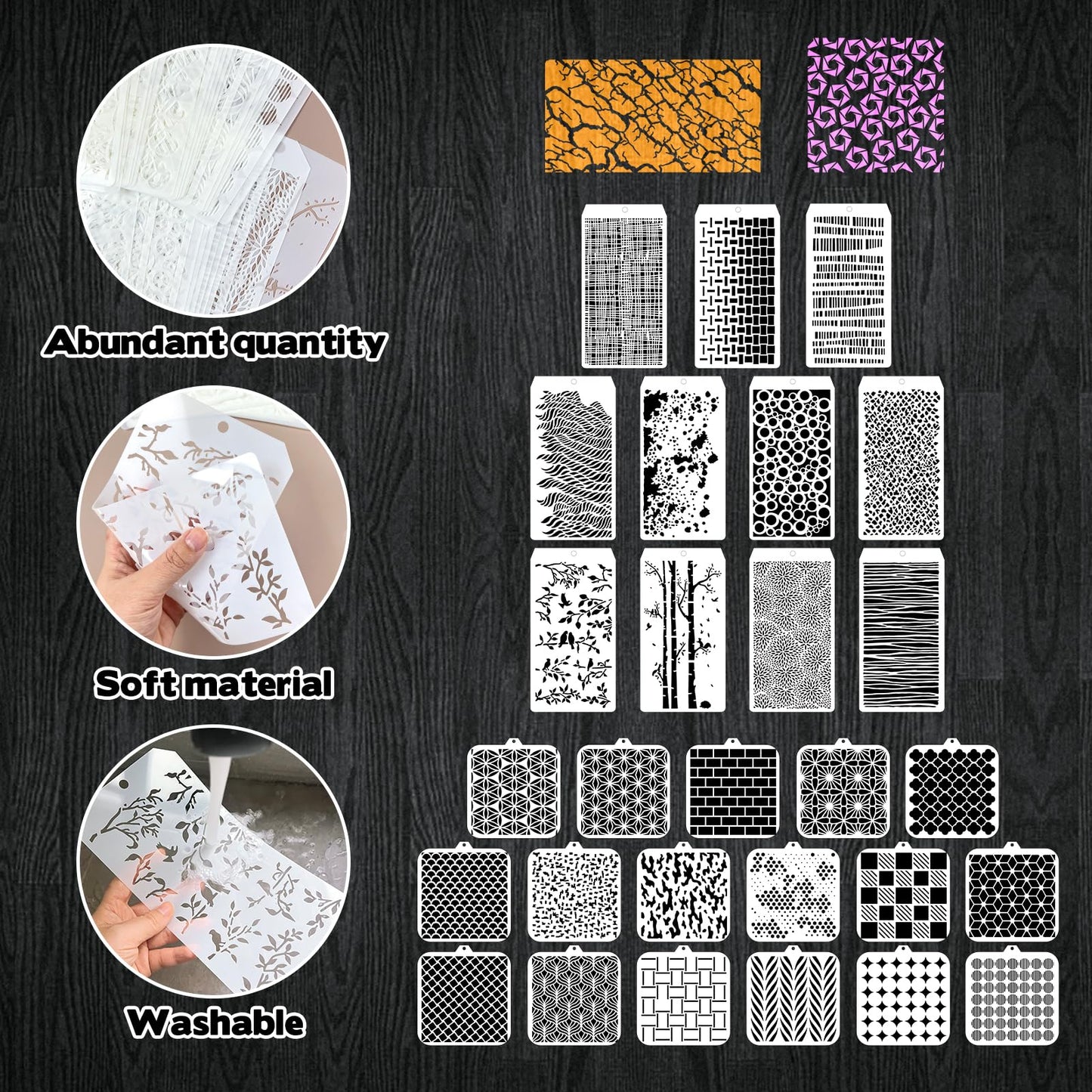 30 Pcs Abstract Layering Stencils - Mixed Media Spray Paint Stencils, Reusable Geometric Christmas Painting Templates for Wall & Canvas