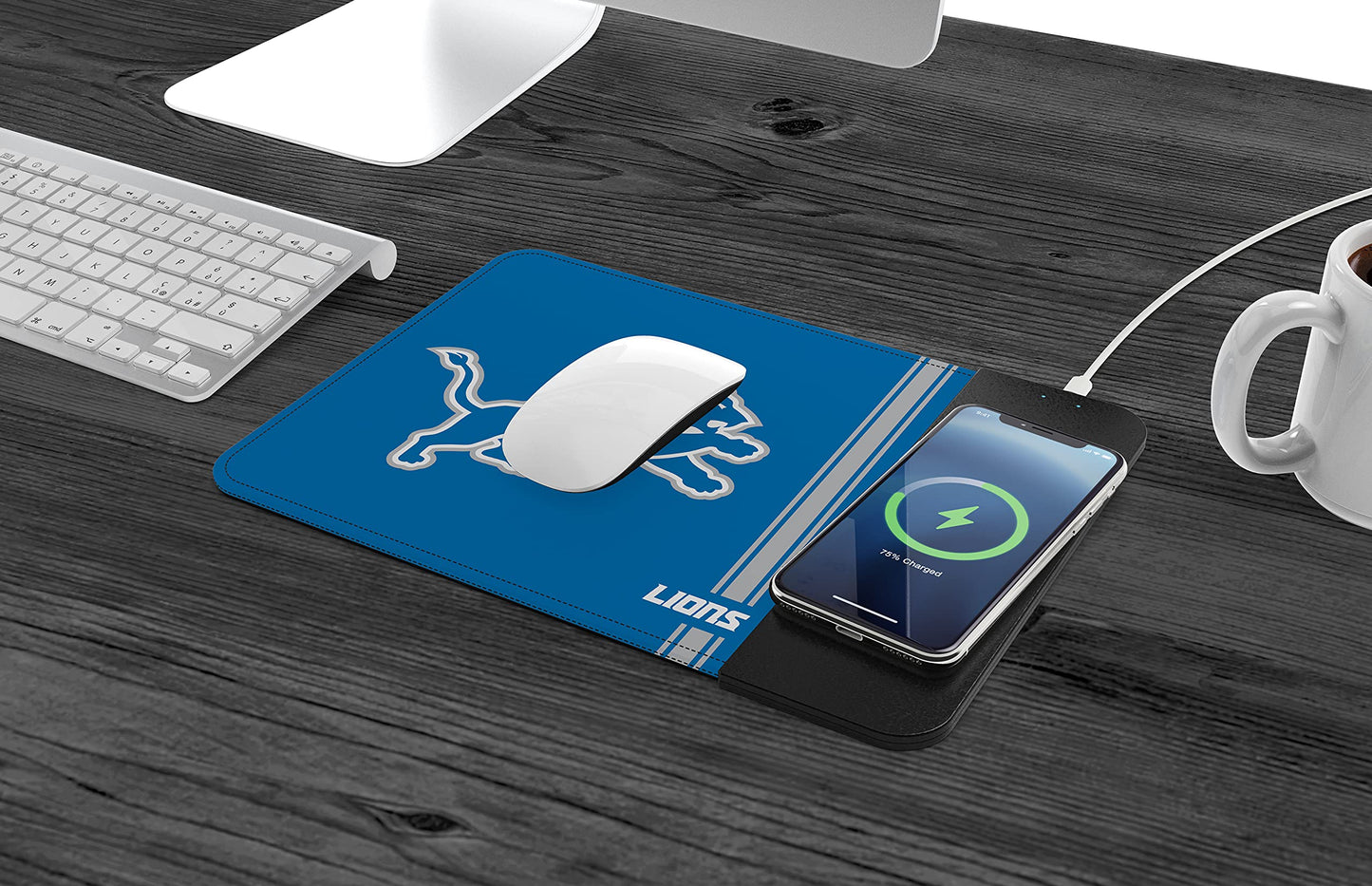 SOAR NFL Wireless Charging Mouse Pad, Detroit Lions