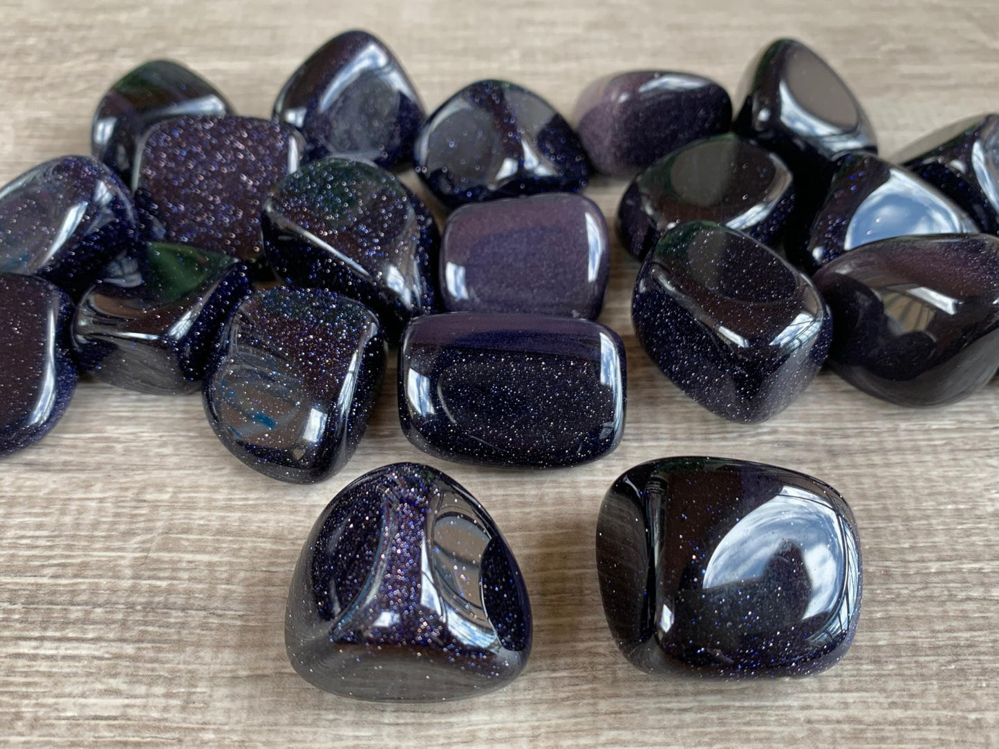 GAF TREASURES 5 Pcs Blue Goldstone Tumbled Stones, Polished Blue Goldstone Gemstone, Blue Goldstone Healing Crystals (Blue Goldstone)