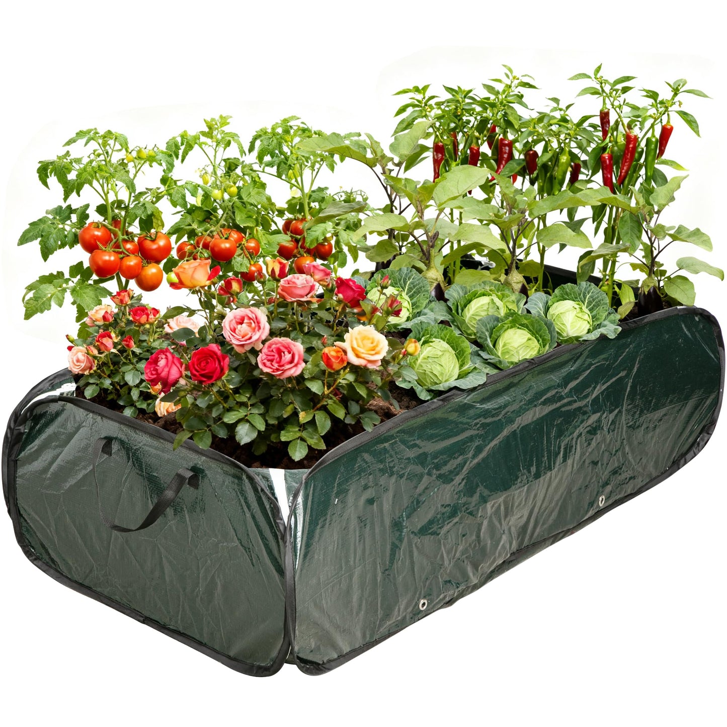 EBaokuup 47 x 24 x 12 Inch PE Pop-up Rectangular Planting Bag, Wire Support Rectangle Plant Growing Bag, UV Protected Rectangular Planter Bed for Garden Vegetable Flowers Fruit