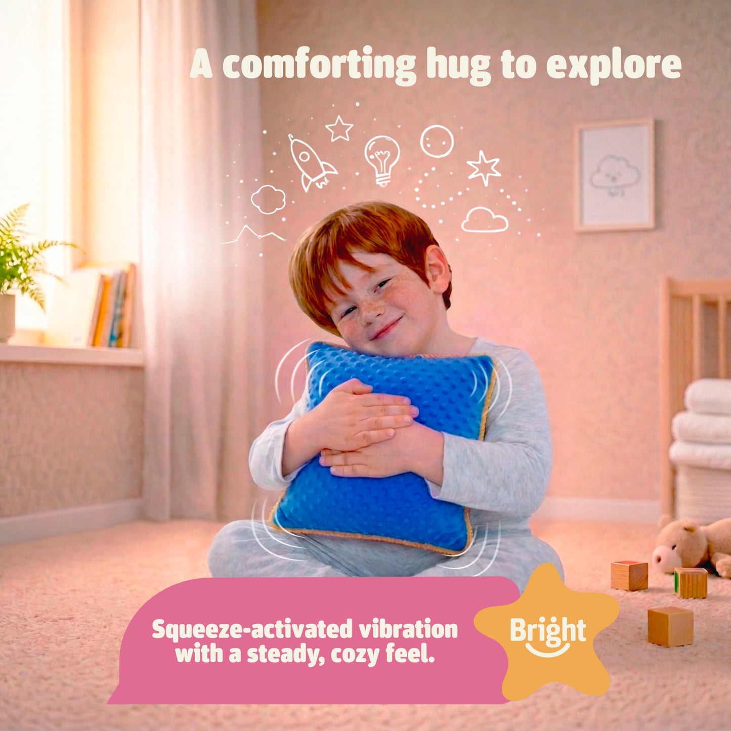 Bright Autism Sensory Pillow (Yellow & Blue)