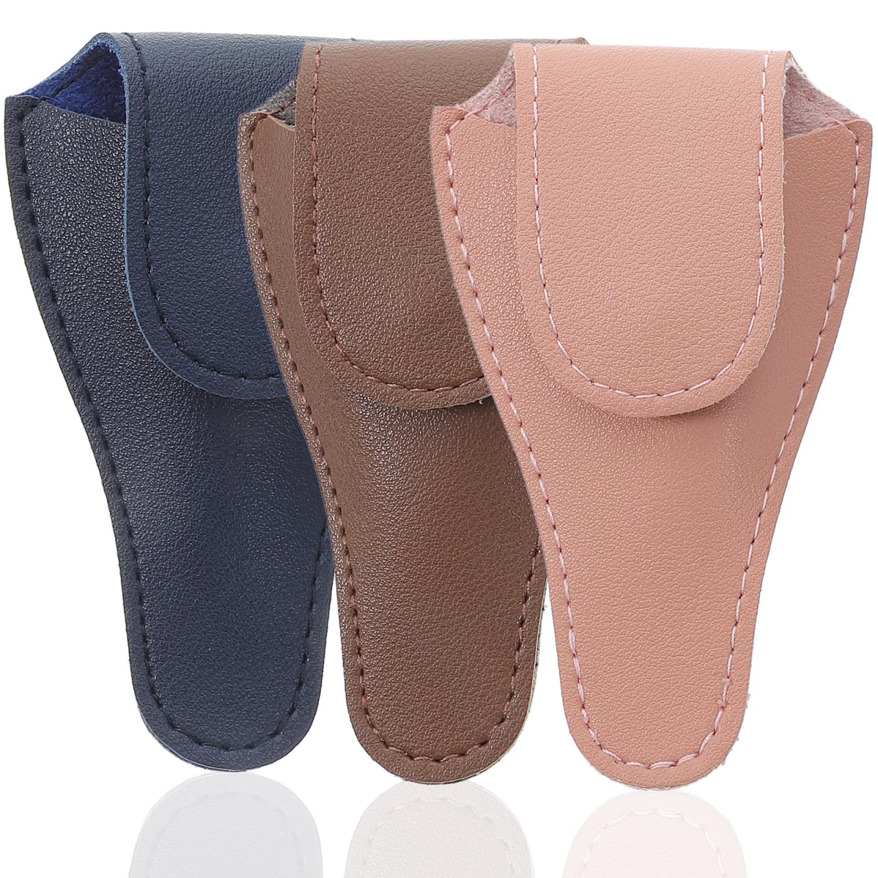 Housoutil Nail Scissor Pouch 3 Pack with Buckle Closure Protective Storage Cover for Cuticle Scissors Grooming Shears Portable Pedicure Tool Bag 4.33X2.75X0.98In
