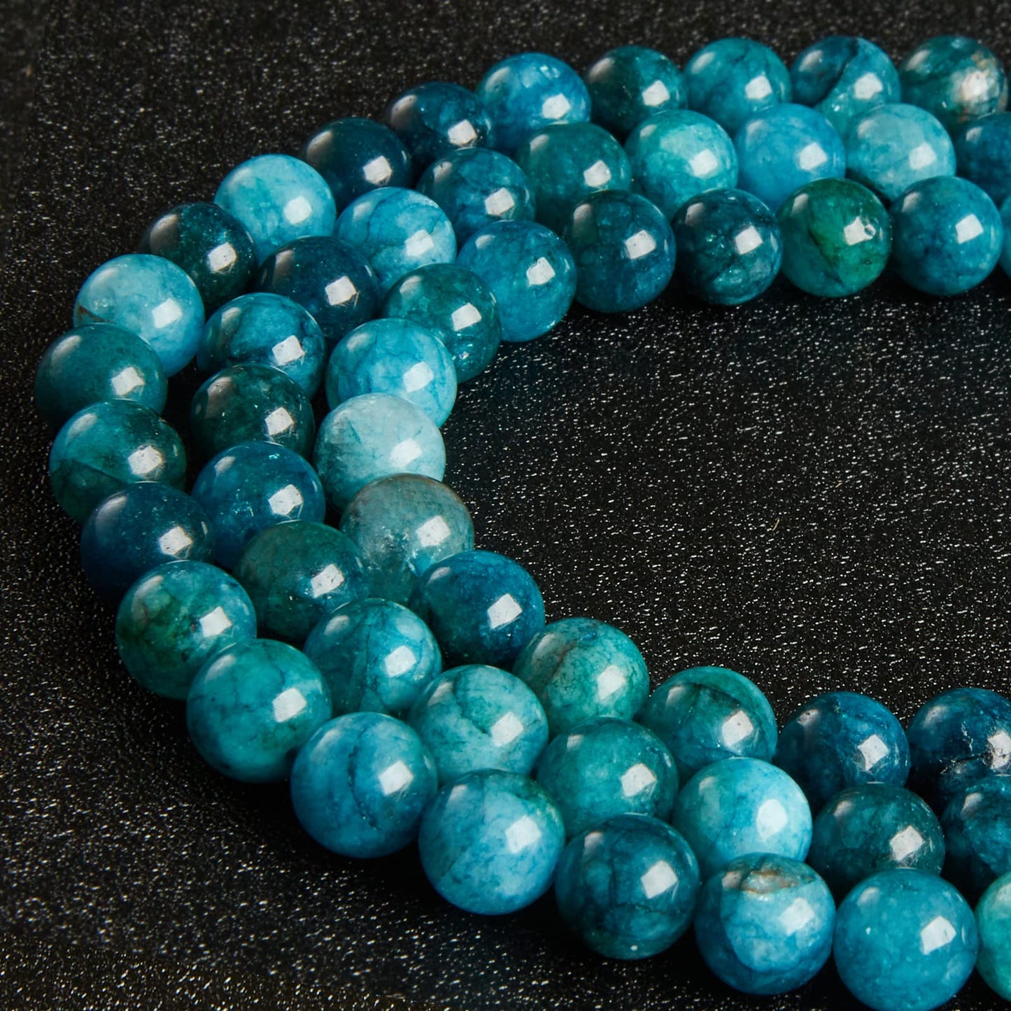 35pcs 10mm Natural Apatite Beads Gemstone Beads Round Loose Beads for Jewelry Making