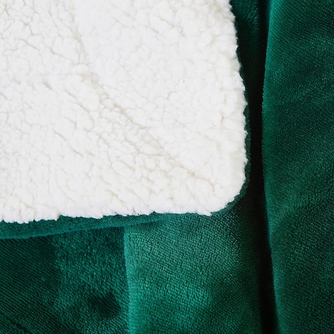 SOCHOW Sherpa Fleece Throw Blanket, Double-Sided Super Soft Luxurious Plush Blanket King Size 90 inchx108 inch, Green