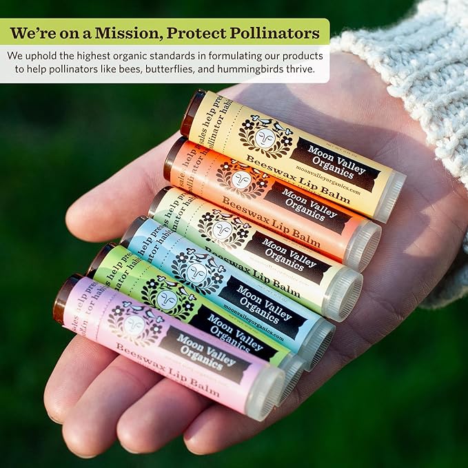Moon Valley Organics Beeswax Lip Balm for Moisturizing Lips and Cuticles (TROPICAL COCONUT LIME, 4 Count (Pack of 1))