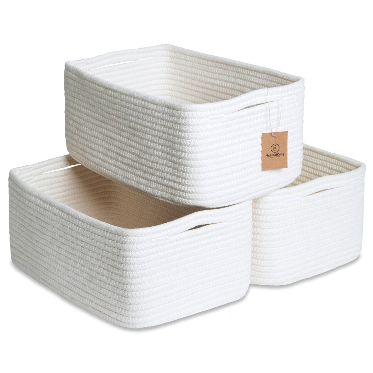 13.5”x8.5”x5.5” Storage Baskets for Shelves 3 Pack (3 Count)