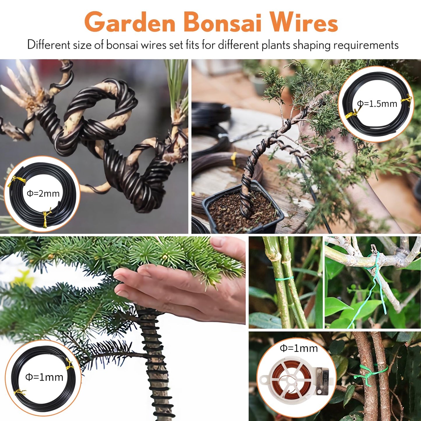 Bonsai Tools Kit 20 Pcs Garden Tools Set for Beginner, Gardening Gift for Women Men, Includes Bonsai Wire Kit, Plant Mat, Pruning Shears, Bonsai Scissors, Succulent Tools in Leather Storage Bag