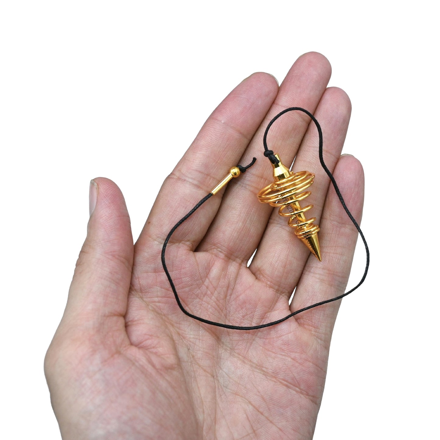 Amazing Gemstone Healing Metal Pendulums for Divination, Gold Spiral Point Steel Copper Pendulum High Energy Pendulo de Bronce Pendulos de Mesa MP62