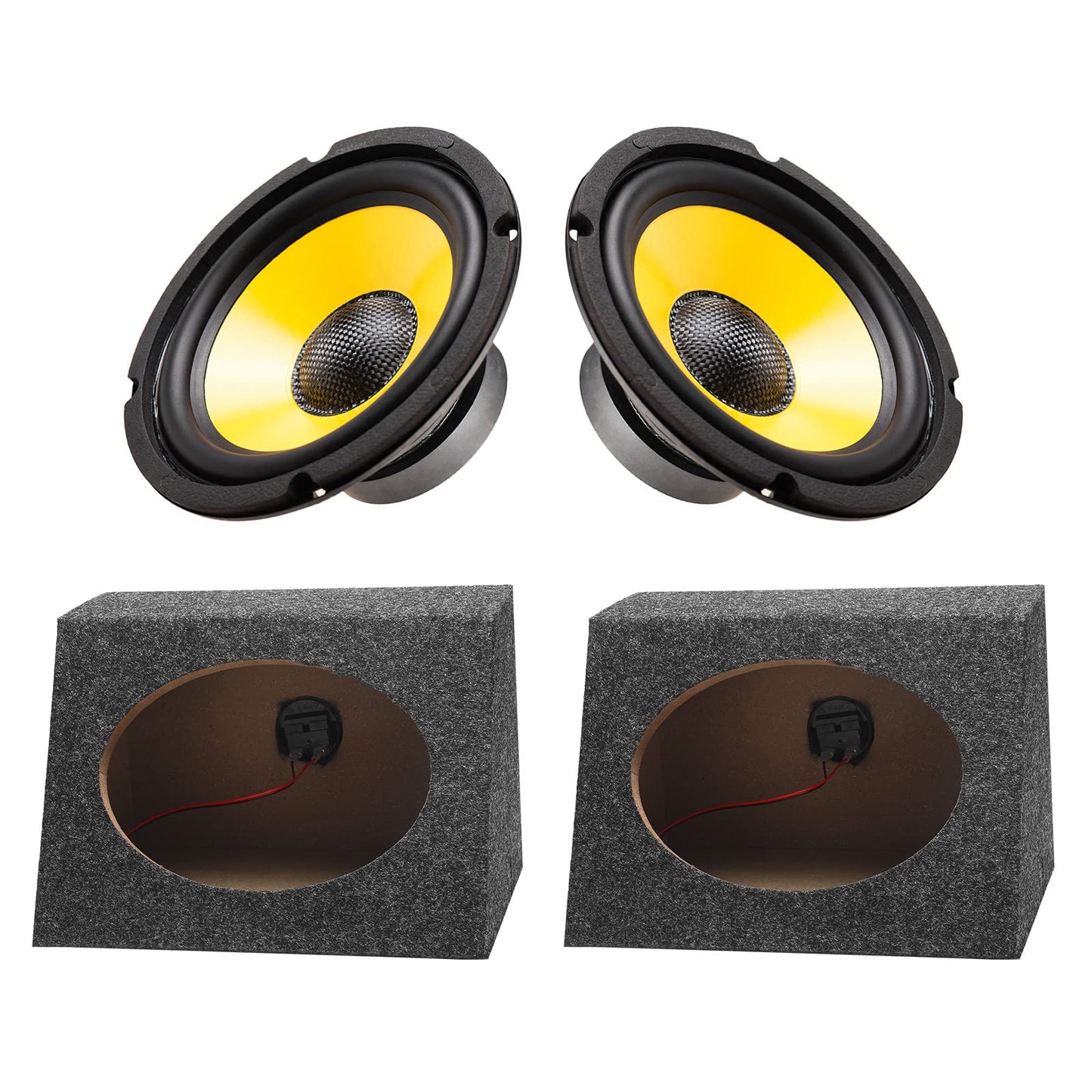 BBTO 2 Pcs Angled Style Car Audio Speaker Box 6x9 Speaker Boxes Car Audio Enclosures Sturdy Constructed Truck Speaker Box for Home Vehicle Subwoofer Sound Supplies(8.25 x 5 x 12 Inch)