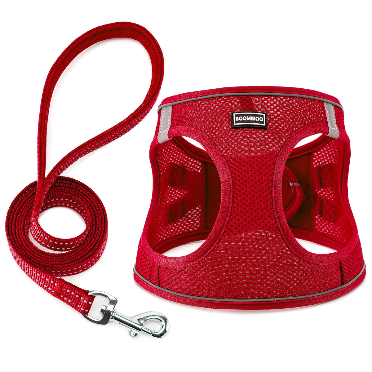 Dog Harness with Leash Set, Step-in Adjustable Puppy Pet Vest,Blue Stripe L