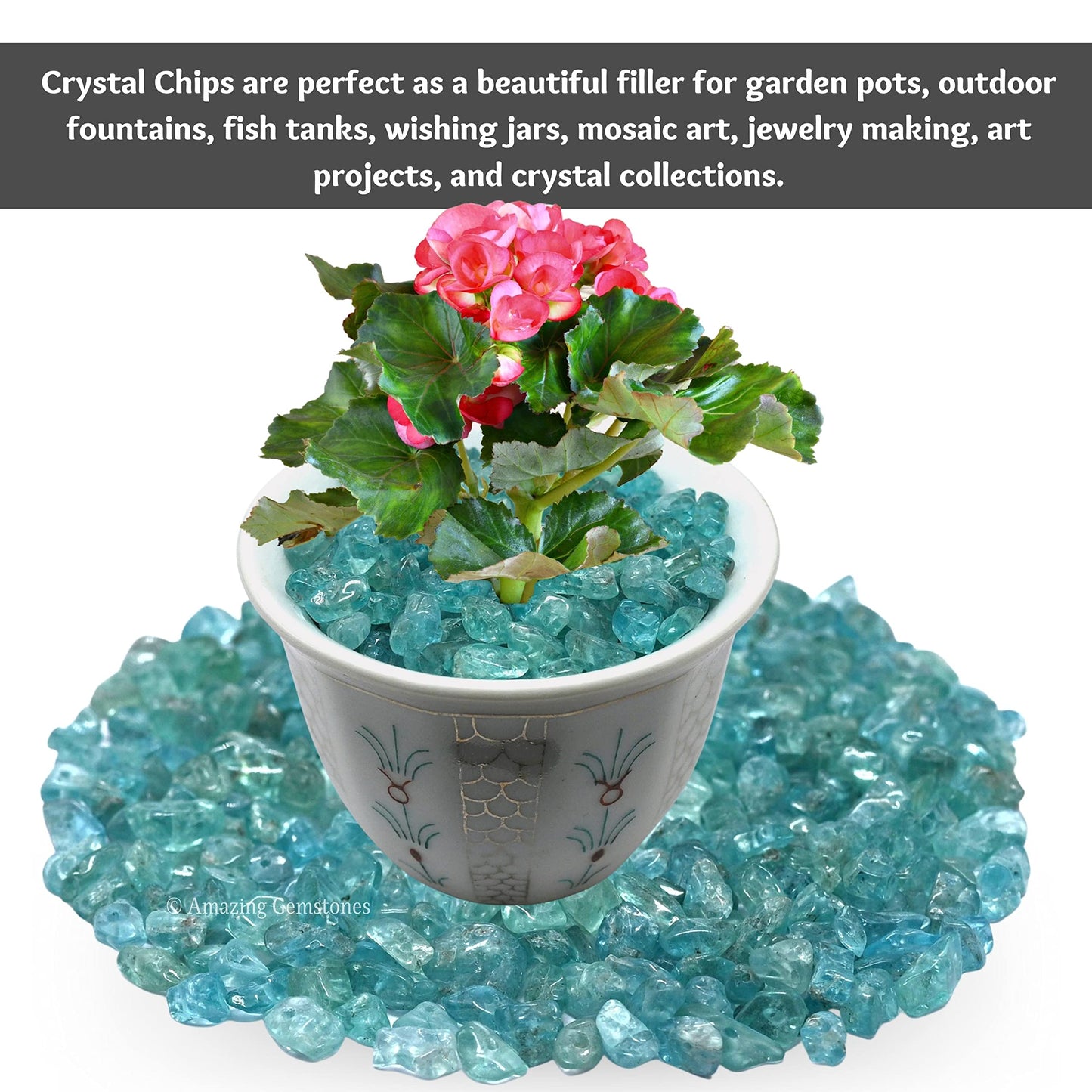 Apatite Pre Drilled Crystal Crushed Chips Beads for Bracelets Making, DIY Handmade Natural Healing Crystals (25 Inch Strand)