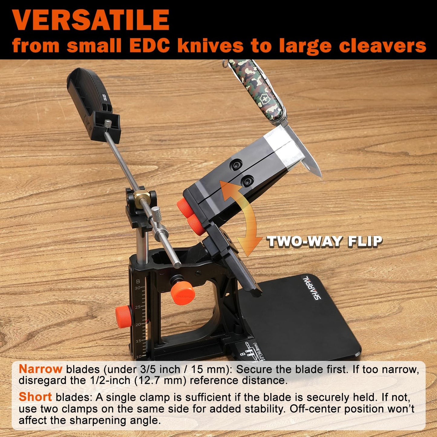SHARPAL 202H Precision Knife Sharpening System–Adjustable Angle 10–35° Knife Sharpener Kit with 7 Abrasives (Diamond 220/325/600/1000, Whetstone 3000/6000, Leather Strop), Premium Fathers Day Gift