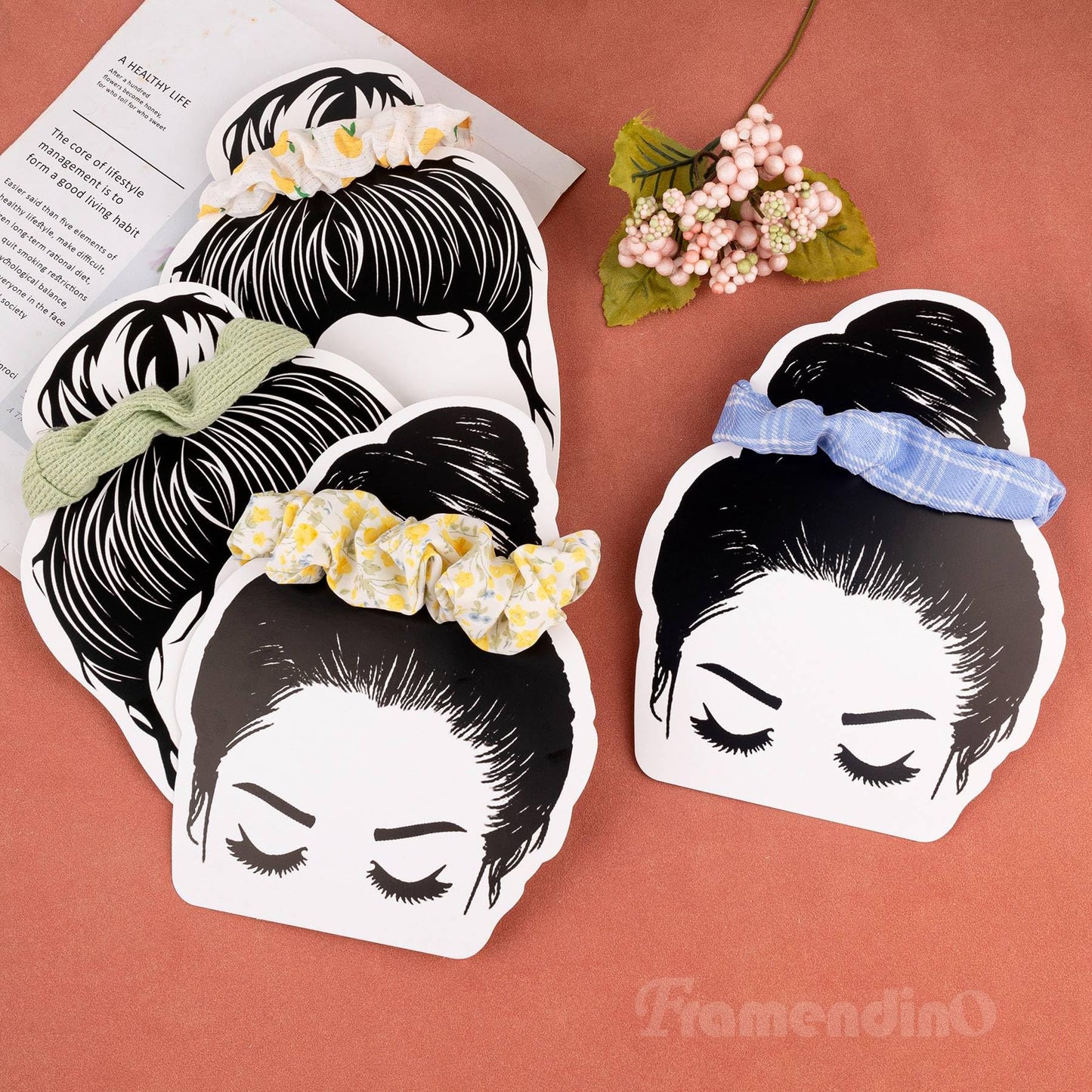 Framendino, 50 Pack Cardboard Headband Display Cards for Selling Bracelet Necklace Ear Warmers Hats Scrunchies Sewing Crochet Knitting