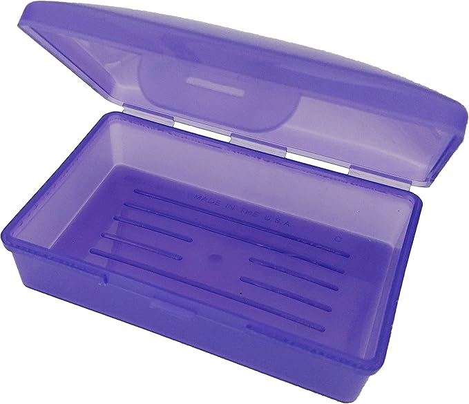Soap Box, 1 Purple - Made in The USA - Soapbox with Hinged Lid and Secure Latch