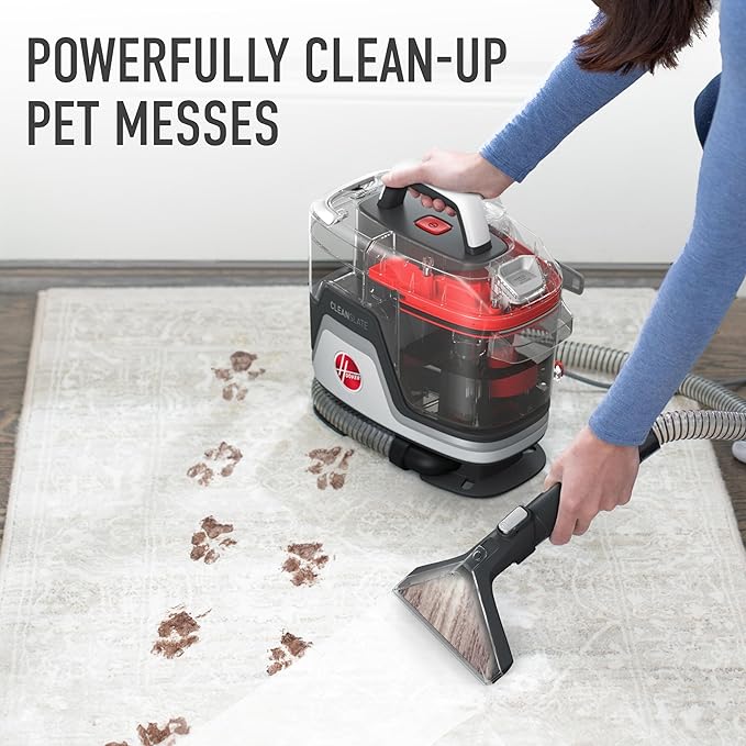 Hoover CleanSlate Plus Portable Carpet + Upholstery Spot Cleaner Machine, Powerful Suction with Versatile Tools, Pet Stain Remover, Car and Auto Detailer, Pair with Hoover Carpet Cleaner Solution