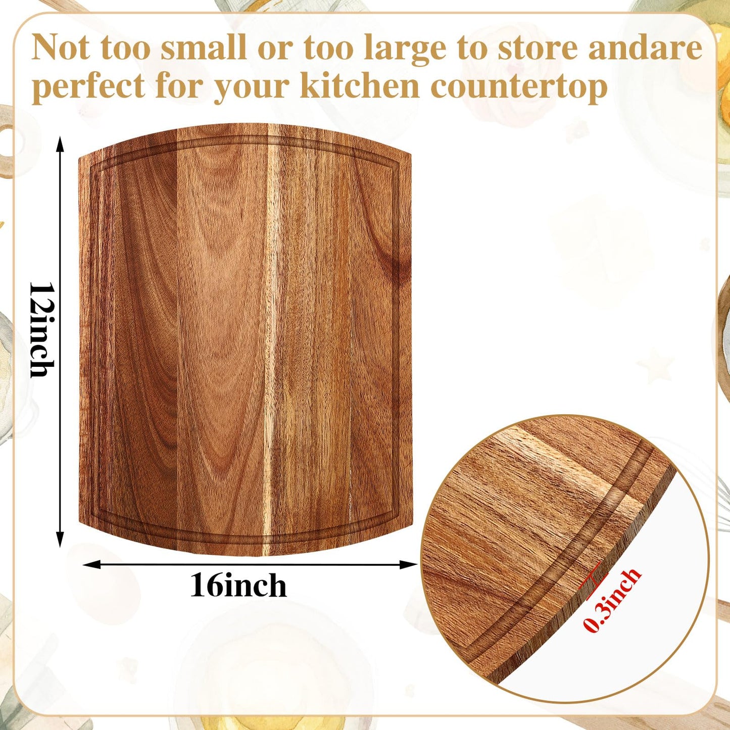 Patelai 12 Pack 12 x 16 Inch Large Cutting Boards Bulk Wooden Kitchen Chopping Boards for Crafts DIY Wedding Housewarming Gift(Acacia)