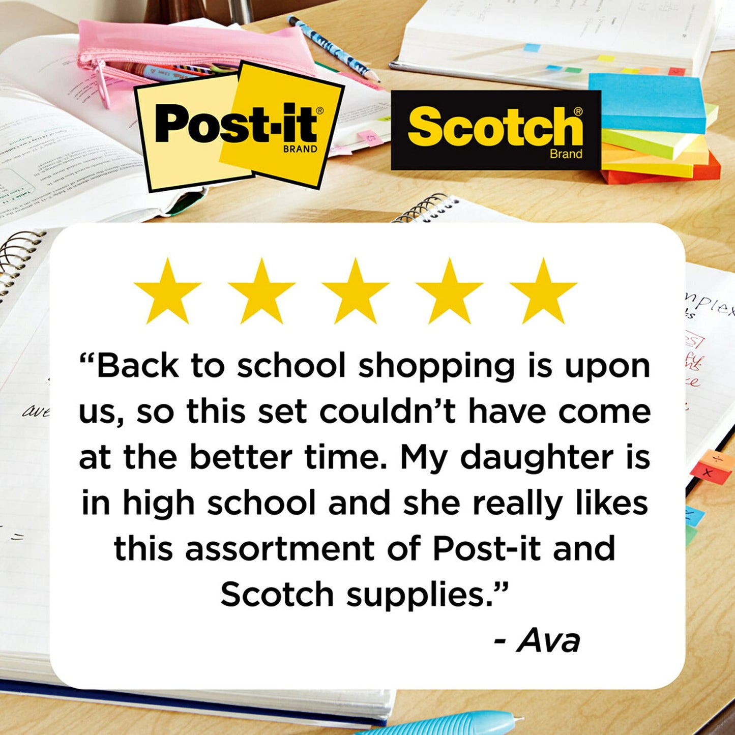 Scotch and Post-it Brand Office Essentials Kit, Business and Teacher Supplies Set with Post-it Super Sticky Notes, Scotch Super Hold Tape, Scotch Magic Tape, Post-it Flags, Sharp Scissors for Office