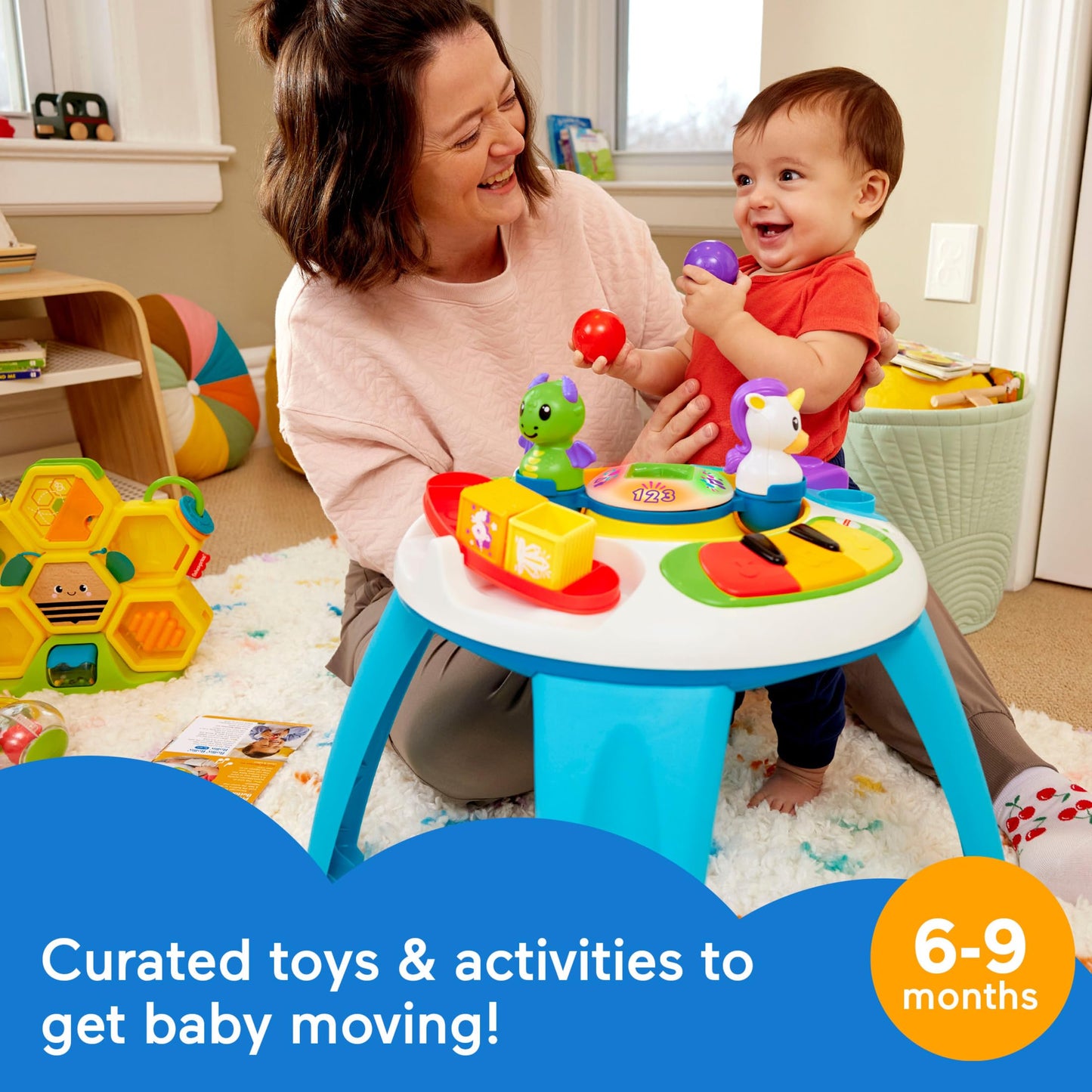 Fisher-Price Baby Play Kit Let’s Crawl & Cruise Gift Set, Developmental Toys and Activity Guide for Infants Ages 6+ Months