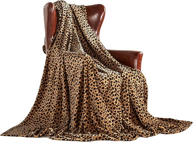 MERRYLIFE Leopard Throw Blanket Decorative Fleece Throw | Ultra-Plush Colorful Oversized | Couch Blanket Travel Lap | (50" 60", Cheetah)