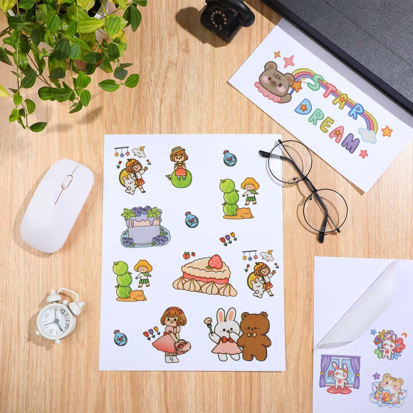 Feifeiya Washi Paper Sticker White Printable Multipurpose Copy Paper Inkjet Printer Compatible Full Sheet Letter Size Labels(30 Pcs,8.5 x 11 Inches)