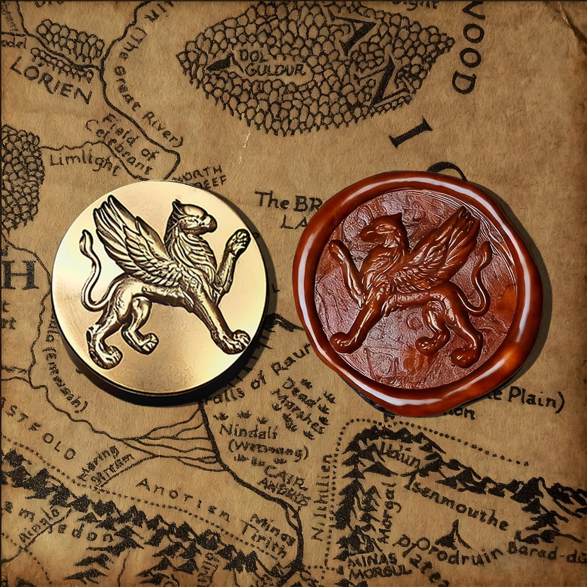 Mceal Wax Seal Stamp Head, 3D Embossed Relief for DIY Crafts, Wedding Invitations, Gift Wrapping,Medieval Collection-Griffin