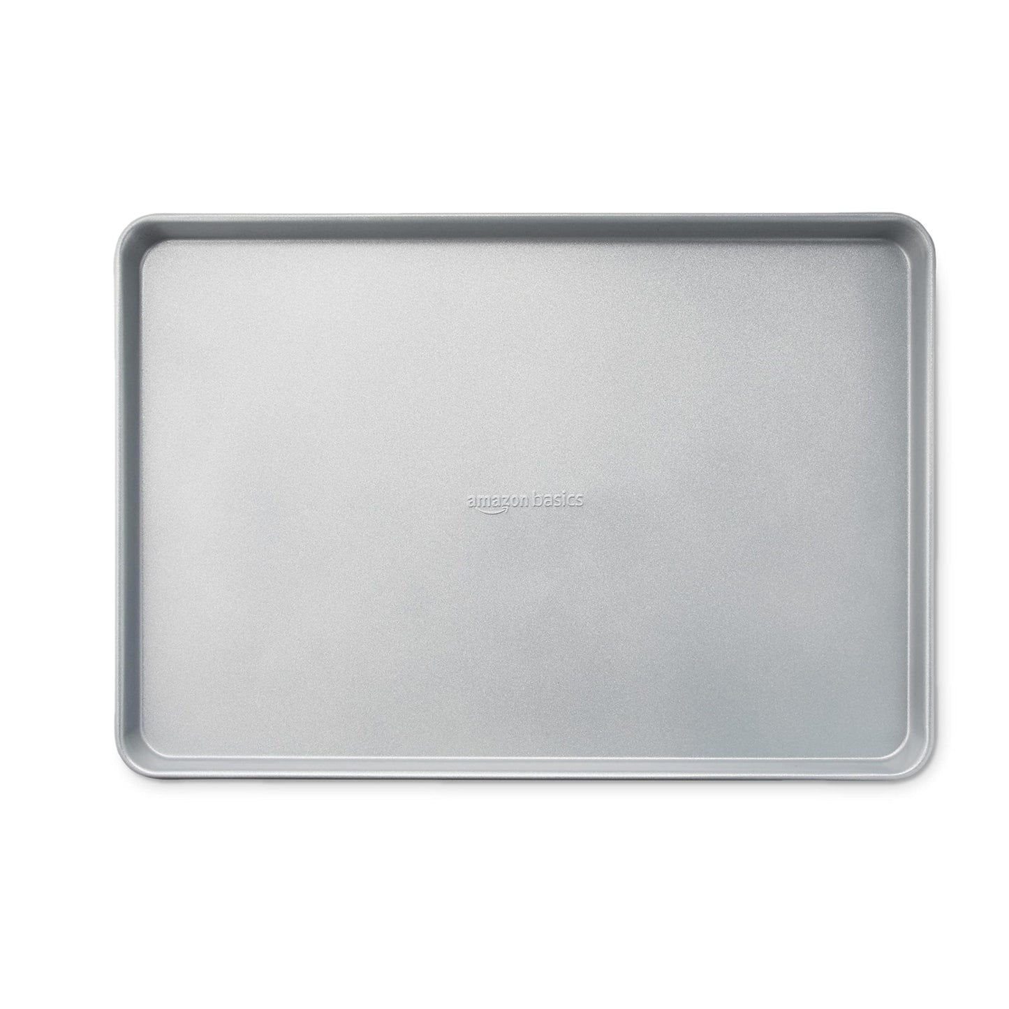 Amazon Basics Ceramic Nonstick Baking Sheets & Cooling Rack Set, Dishwasher Safe, Oven Safe, Half Sheet Size, Gray, 2-Pack