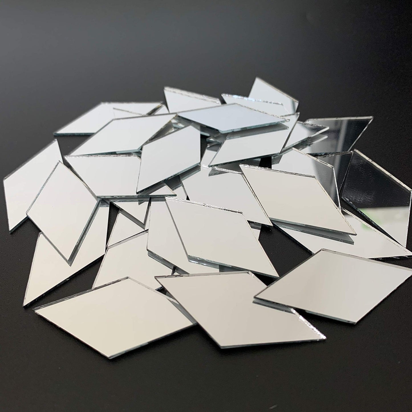 NUO RUI 60 Pcs 2" Diamond Shape Mirror Mosaic Tile for Craft Art Projects